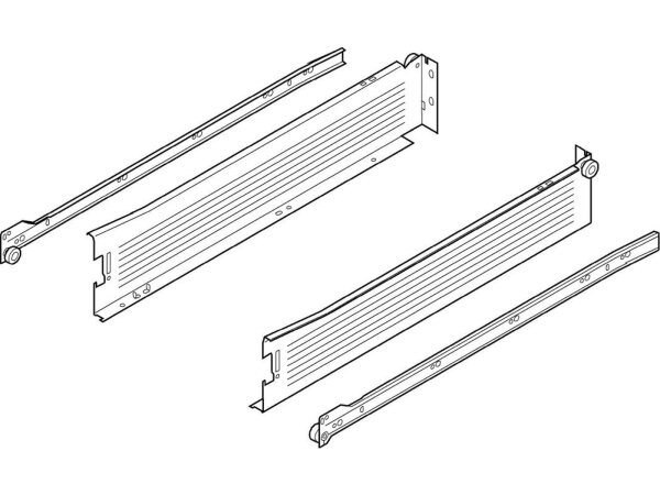 320M5500C blum METABOX Stahlzarge M = 86 mm, Teilauszug, 25 kg, NL=550 mm, Schraubversion