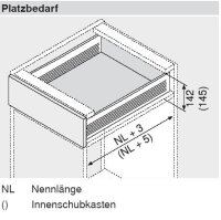320K4000C blum METABOX Stahlzarge K = 118 mm, Teilauszug, 25 kg, NL=400 mm, Schraubversion