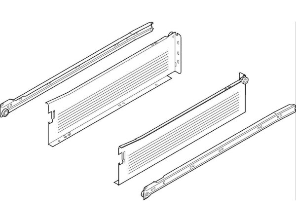 320K5500C blum METABOX Stahlzarge K = 118 mm, Teilauszug, 25 kg, NL=550 mm, Schraubversion