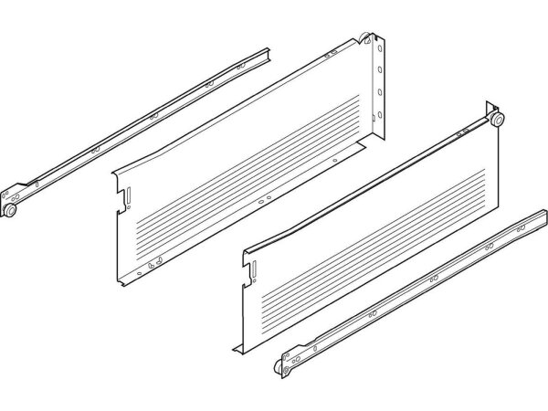 320H5500C blum METABOX Stahlzarge H = 150mm, Teilauszug, 25 kg, NL=550 mm, Schraubversion