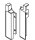 ZIF.3050 Frontbefestigung links/rechts für Innenschubkasten für blum METABOX Höhe H = 150 mm