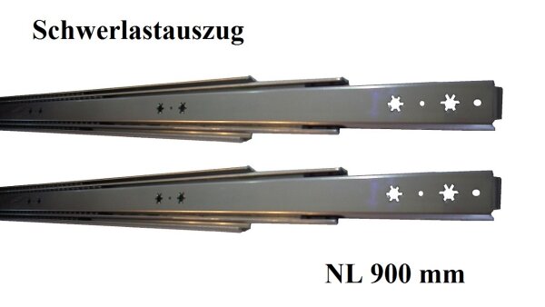 Set Kugelvollauszug Teleskopauszug Schwerlastauszug bis 110 kg, 85 kg bei 900mm