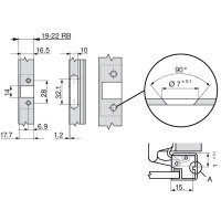 71T950A CLIP top Alurahmenscharnier 95°, Eckanschlag, mit Feder, Topf: Schrauben