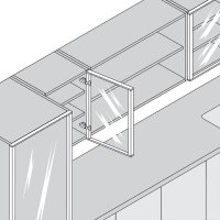 71T950A CLIP top Alurahmenscharnier 95°, Eckanschlag, mit Feder, Topf: Schrauben