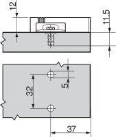 BLUMOTION Adapterplatte, kreuz (37/32), Expando mit vorm....