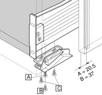 295.5300 Schliesskurve für Metabox Voll- und Teilauszüge 330/320 Kunststoff cremeweiss