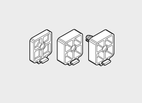 320M0048/88 Distanzteil für METABOX Teilauszug, Schraubversion, Distanzstärke: 4 - 8 mm