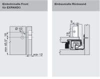 Schubkasten-Bausatz für Tip-On-Blumotion Legrabox, Zargenhöhe N=66 mm, mit Korpusschiene 40kg