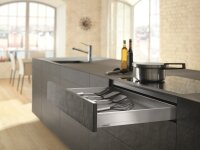 Schubkasten-Bausatz, Legrabox, Zargenhöhe 66 mm, Systemhöhe N, mit Korpusschiene 40kg Blumotion 450 mm terraschwarz Expando