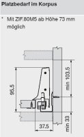 ZIF.80M5 TANDEMBOX antaro Griff für Innenschubkasten, Kunststoff, seidenweiß oder weißgrau
