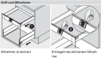 ZIF.80M7 TANDEMBOX antaro Griff + Mitnehmer für Innenschubkasten, seidenweiß oder weißgrau