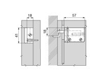 48N0510.02 /03 Set Schrankaufhänger, links/rechts, zum Schrauben, braun