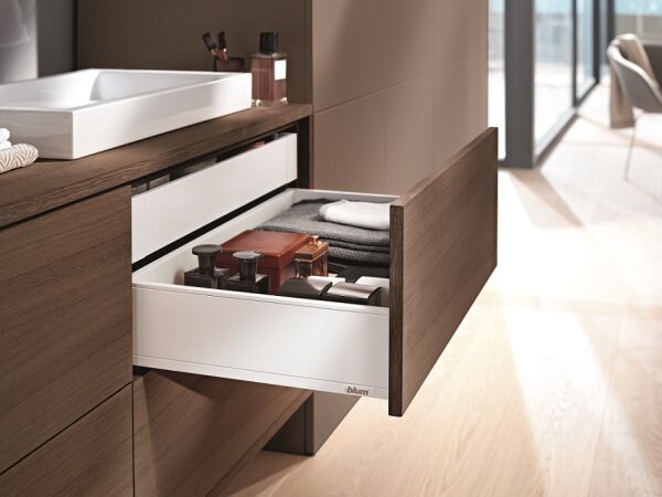 770K3502S blum LEGRABOX pure, seidenweiß matt Zarge K=128,3mm, NL=350 mm
