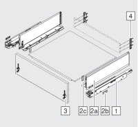 770K3502S blum LEGRABOX pure, seidenweiß matt Zarge K=128,3mm, NL=350 mm