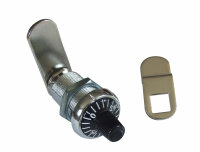 1997.136 Code-Hebelzylinder 22mm, verchromt/schwarz, mit Mutternbefestigung, inkl. Hebel gerade u. gekröpft