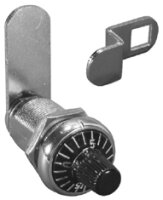 1997.136 Code-Hebelzylinder 22mm, verchromt/schwarz, mit Mutternbefestigung, inkl. Hebel gerade u. gekröpft