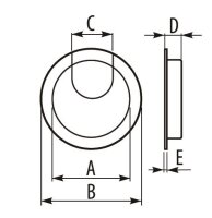 Kabeldurchlass Chrom poliert D60mm