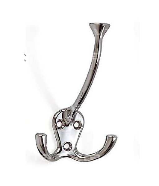 Kleiderhaken mit Huthaken Aluminium 110mm