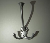 Kleiderhaken mit Huthaken Aluminium 110mm