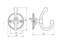 Kleiderhaken rund Edelstahl finish