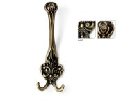 Kleiderhaken mit Huthaken Antik Messing