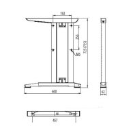 Schreibtischgestell Stahl silbergrau 725mm