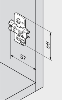 0 mm HV: Exzenter 174H710ZE Blum CLIP Montageplatte kreuz Stahl EXPANDO